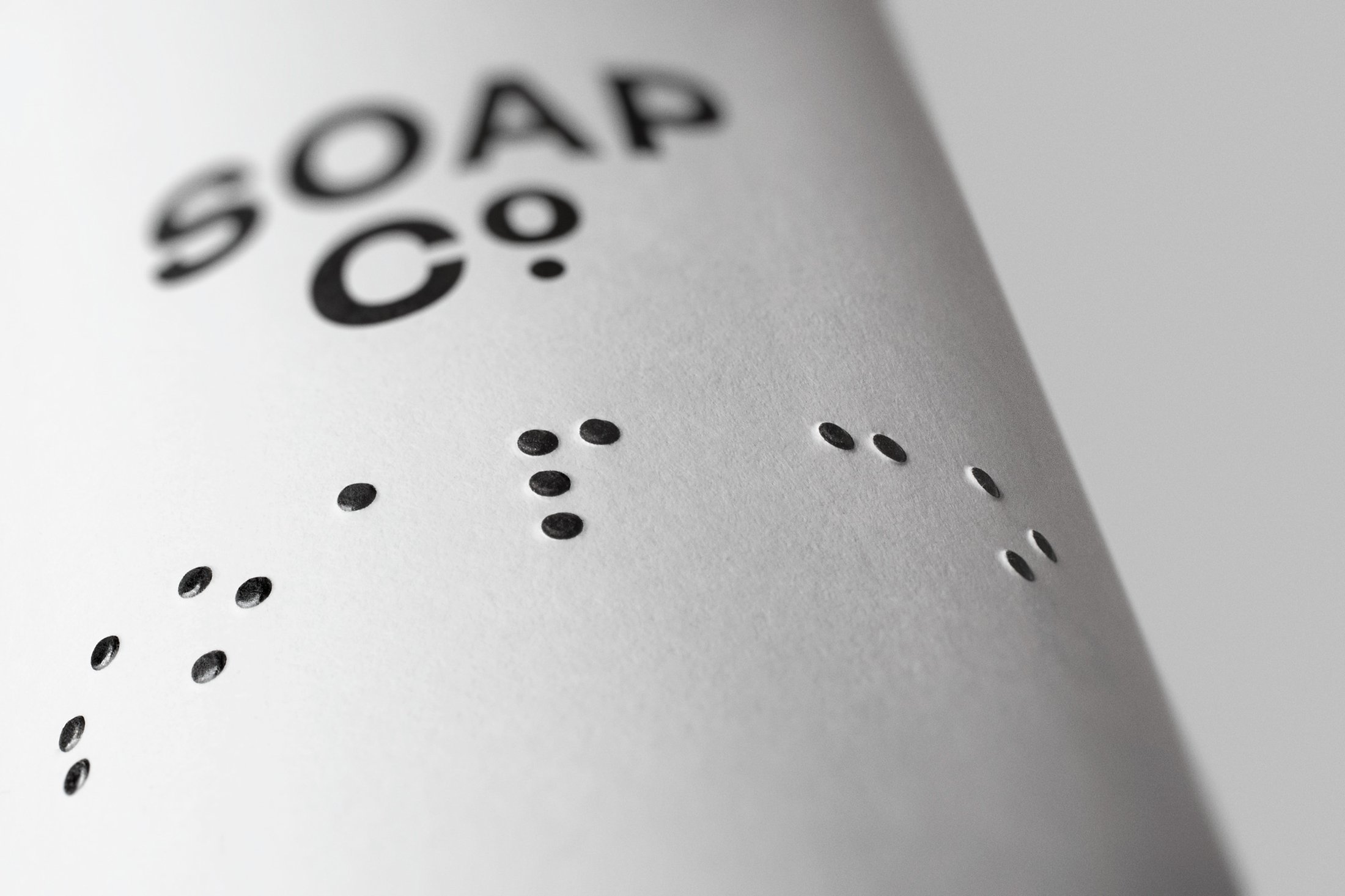 Tactile braille, packaging detail.