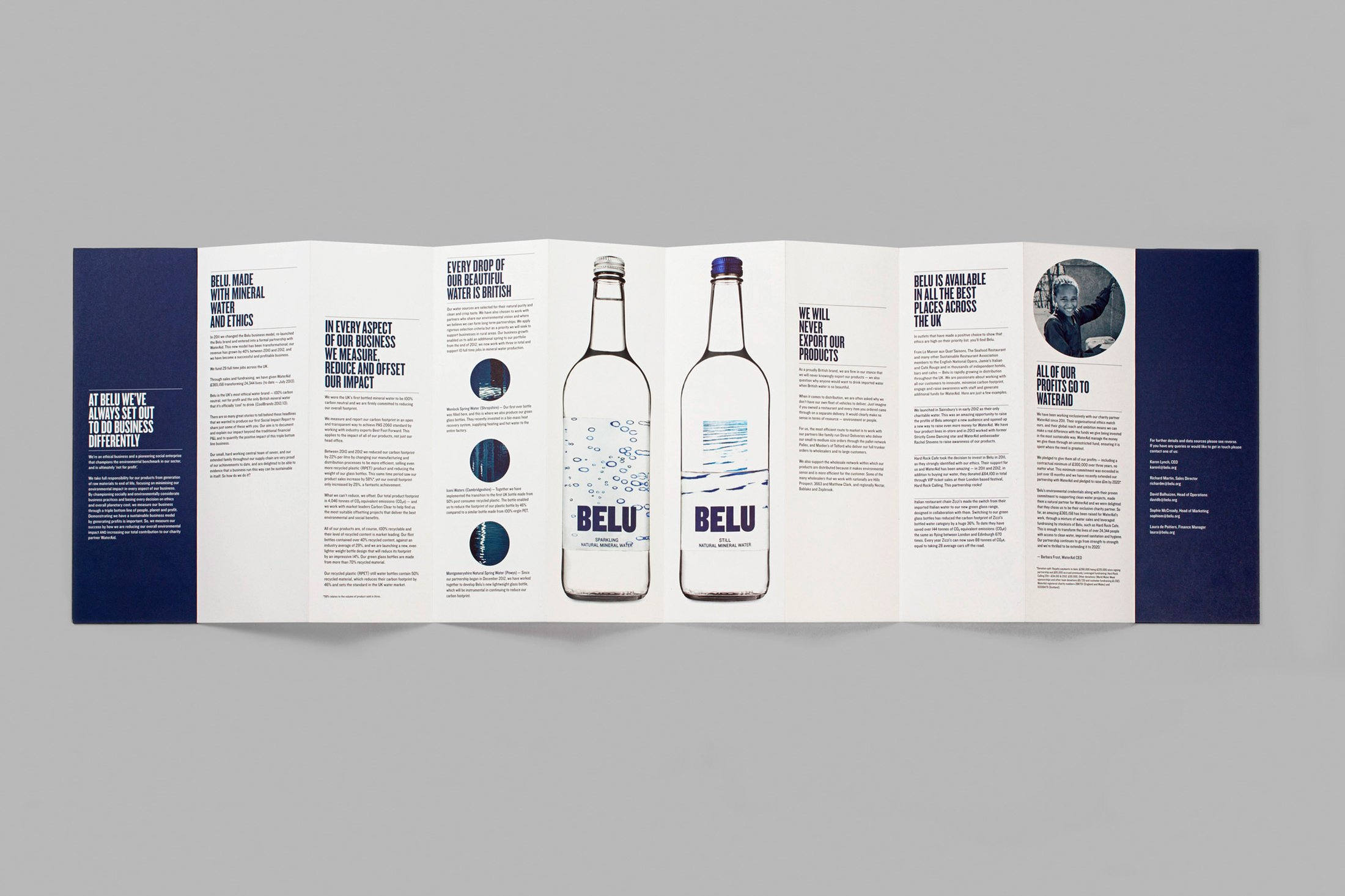 We design the annual Social Impact Report, detailing all the facts and figures about the brand.